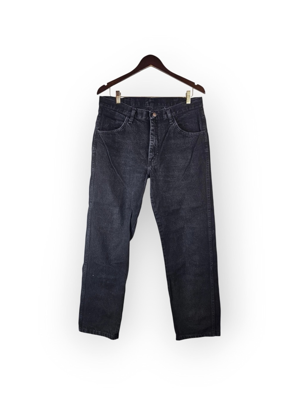 Rustler Mens Black Regular Fit Straight Leg Denim Jeans 34x30